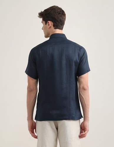 U.S.Polo Association Men's Solid Regular Fit Shirt (USSHTP1266H_Navy_46)