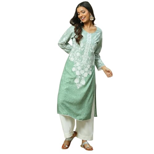 Rangriti Women Green Liva Straight Kurta_38