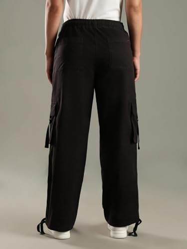 Tommy Hilfiger Relaxed Fit Solid Mid Rise Cargo Black