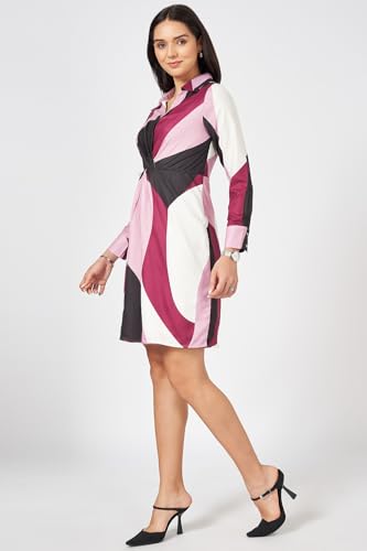 Annabelle by Pantaloons Women's Polyester Classic Above The Knee Dress (110156394003_Maroon