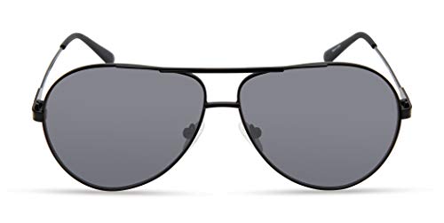 GUESS Men's Classic Aviator Pilot Sunglasses, Matte Black, 61mm