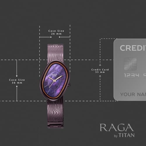 Titan Raga Sierra with Prune Dial Prune Brass Strap Watch for Women - 95390QM01