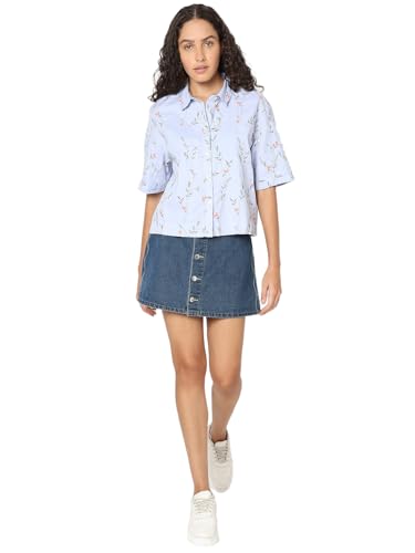 VERO MODA Women Solid Beige Viscose Regular Fit Shirt