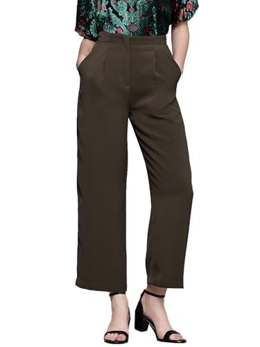 Label RITU KUMAR Solid Full Length Pant Olive
