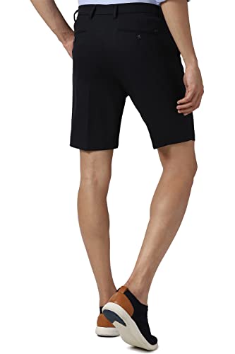Peter England Men's Chino Shorts (PESROSLFX99991_Black_M)