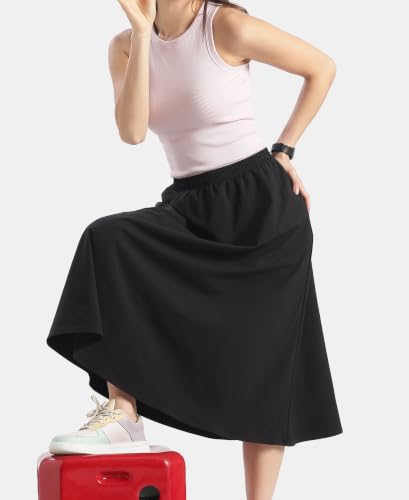 Jockey WZ29 Women Microfiber Fabric Skirt with Side Pockets_Black_XXL