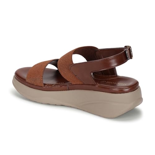 Marc Loire Women Smart Casual Platform Heel Fashion Sandal with Adjustable Strap (Brown, UK Footwear Size System, Adult, Women, Numeric, Medium, 5)