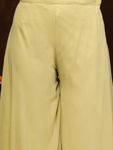 Stylum Women's Printed Party Wear Georgette Palazzo & Blouse with Jacket (PCJPOTTERBEIGE38_Beige, M)