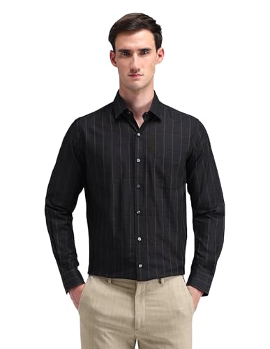 Arrow Men Grey Checkered Spread Collar Full Sleeve Formal Cotton Slim Fit Shirt (ARAISH0360_Grey_40)