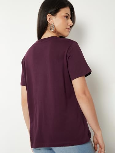 Max Women Printed T-Shirt(Purple_S)