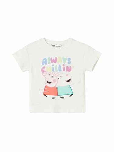 Max Girls Peppa Pig Print T-Shirt (Off White_3-4 Y)