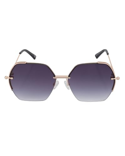 Carlton London Premium Rose Gold with Brown Toned & UV Protected Lens Oversized Sunglass for women - SaumyasStore