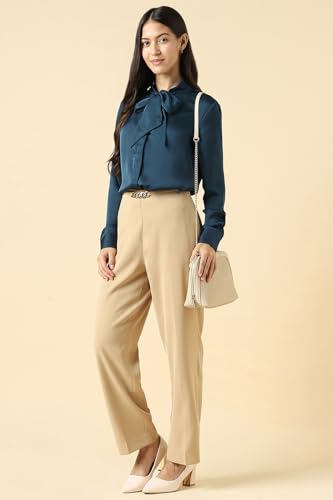 Women Navy Solid Long Sleeves Shirt