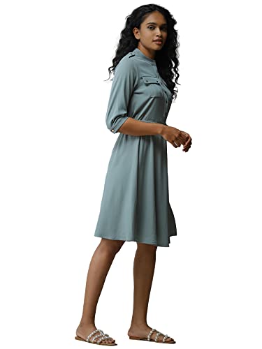 Label RITU KUMAR Mint Solid Shirt Dress