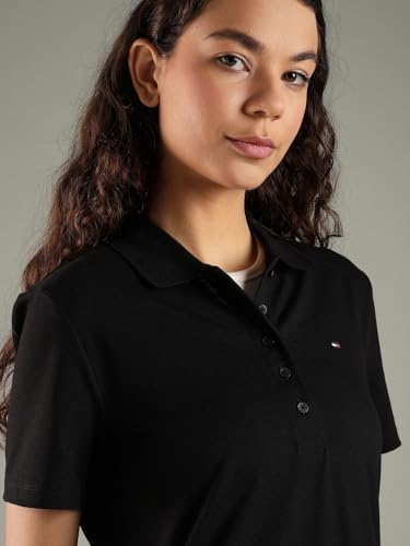Tommy Hilfiger Cotton Polo Collar T-Shirt Dress Black