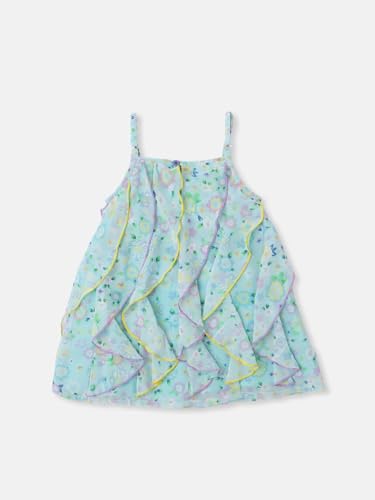 nauti nati Girl's Georgette A-Line Knee-Length Casual Dress (NNNGTW010182_Blue_18 Months-24 Months)