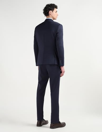 Arrow Men's Zero Calorie Slim Fit Textured Suit (ARAISU5604_Navy_38)