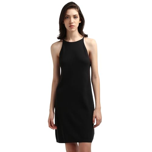Calvin Klein Department1073 Lyocell A-Line Mini Dress (J20J223518BEH_Ck Black_S)