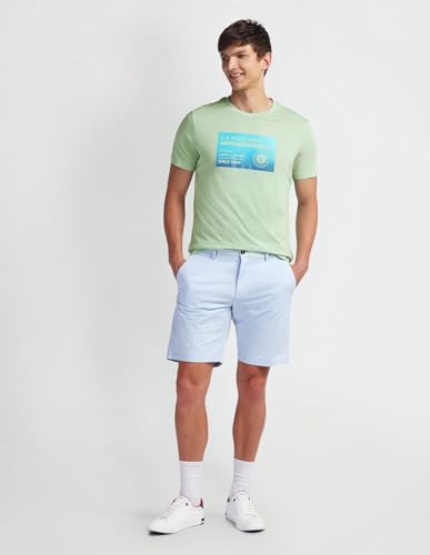 U.S. POLO ASSN. Mens Solid Half Sleeve Graphic Round Neck T-Shirts (UDTSHS0880_LT. Green_S)