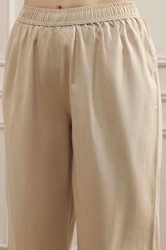 Biba Women Natural White Chanderi Straight Dyed Suit Set_38