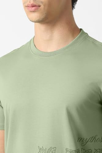 Men Green Graphic Print Crew Neck T-Shirt