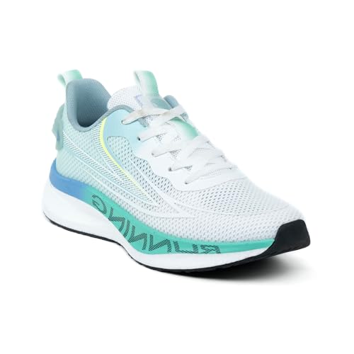 Red Chief Sports Running Shoes for Men & Boys | Stylish Lace-Up Outdoor Shoes | Lightweight Walking-Style Runners | Comfortable Athletic Oc.Green-White | Size-7 | R1725 F042A