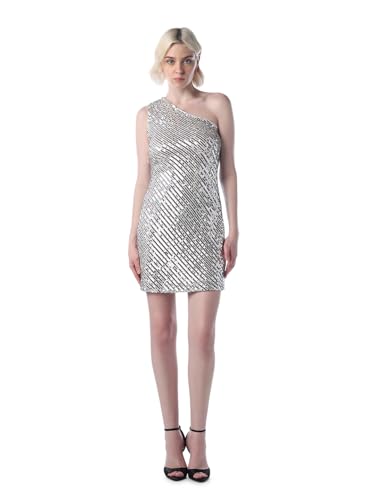 ONLY Women's Polyester A-Line Mini Dress (15358377- Silver