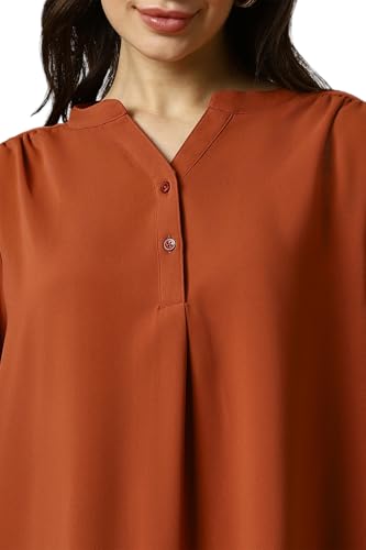 Allen Solly Women's Regular Fit Blouse (AHTSCRGFF43340_Brown