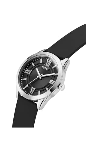 GUESS Men's Analogue Quartz Watch with Silicone Strap GW0894G1, Black, strap
