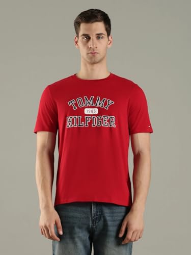 Logo Regular Fit Cotton T-Shirt Red