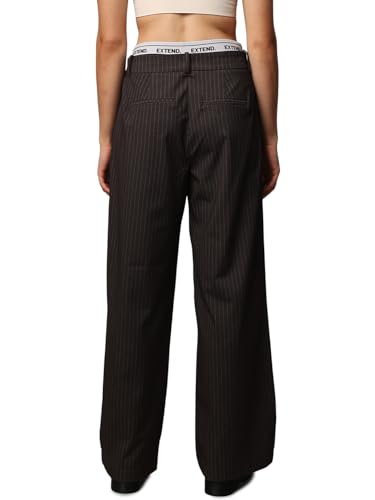 ONLY Women Regular Fit High-Rise Grey Pants