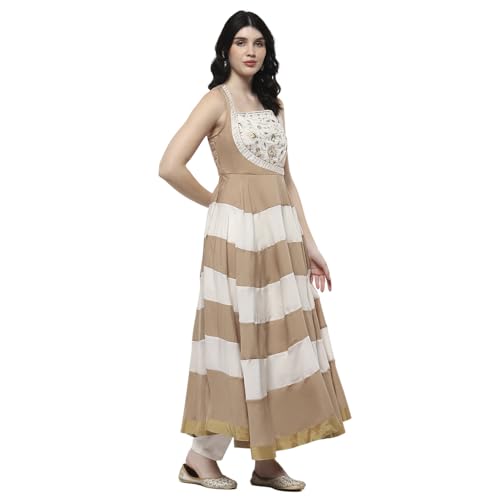 Rangriti Women's Viscose Kurta Set (FSGLM22149SS25GLD_Gold