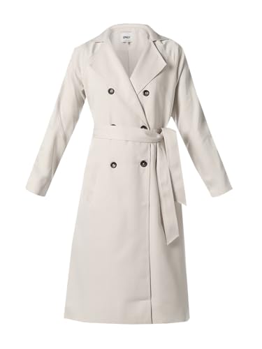 ONLY Women's Solid Loose Fit White Coat