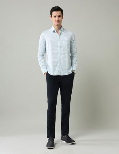 Arrow Sports Men's Geometric Slim Fit Shirt (ASAJSH1779_Light Blue