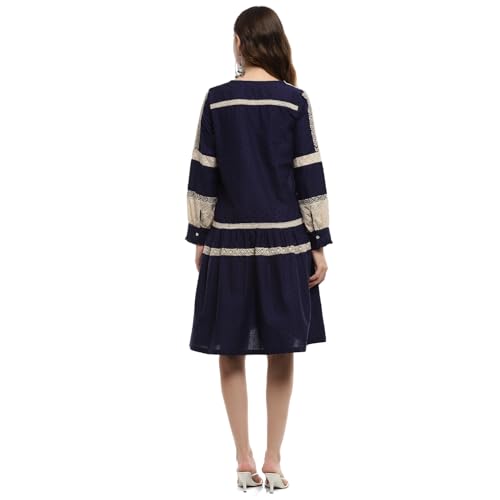 Indigo Cotton Tiered Dress