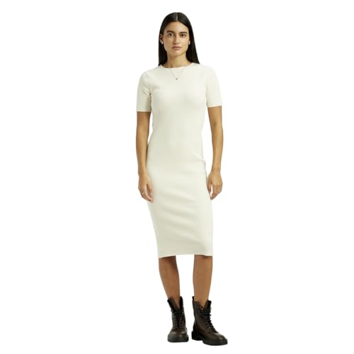 Levi's Women's Textured Cream Round Neck Dress