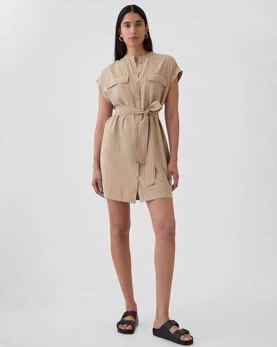 GAP Women's Rayon Kimono Above The Knee Casual Dress (442602112_Khaki