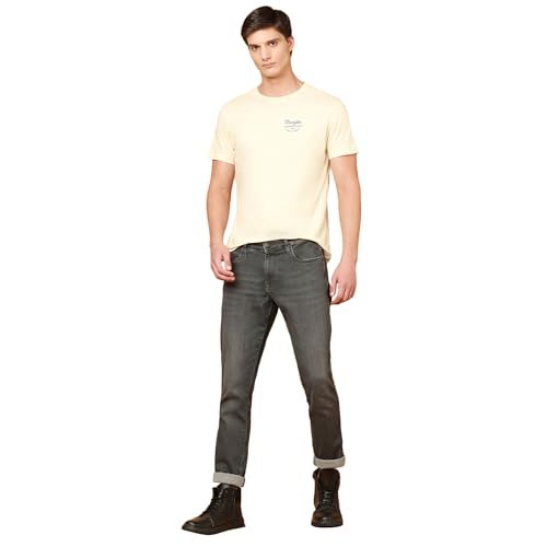 Wrangler Men's Solid Regular Fit Shirt (WMTS007127_Beige