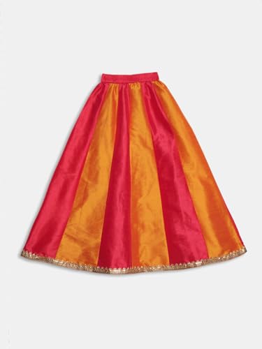 studio rasa Girls Dupion Kalidaar Embellished Lehenga Set for Festive Wedding Party(GLC62501/5-6_Orange_5-6 Y)
