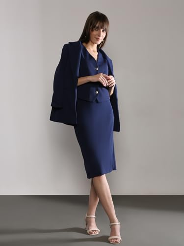 VERO MODA Women's Bodycon High-Rise Navy Blue Skirt