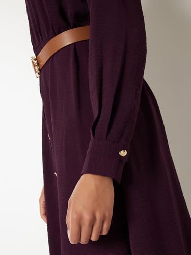 Max Women's Polyester A-Line Below The Knee Dress (DTI3808_Wine