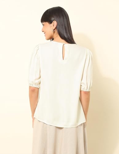 U.S. POLO ASSN. Floral Embroidered Top (UWSS25TOP234_Ecru_L)