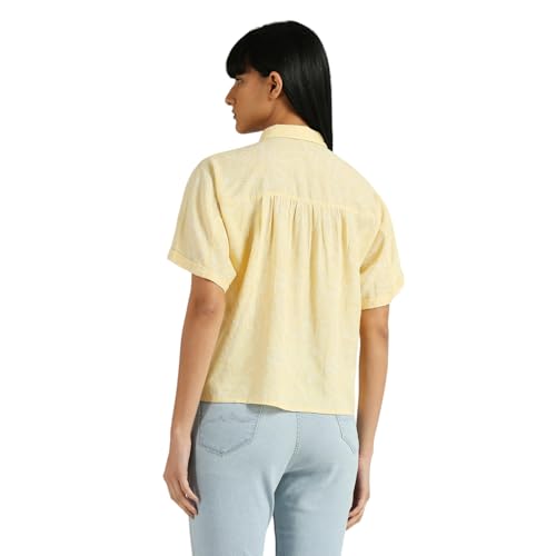 Pepe Jeans Women's Floral Relaxed Fit Shirt (PL304920_Cornish Yellow