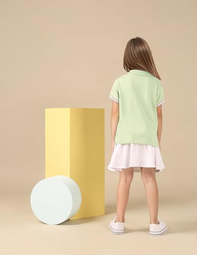 U.S. POLO ASSN. Kids 0 Cotton Solid Short Sleeves Polo Collar T-Shirts (UGTSH0426_Green_12M)