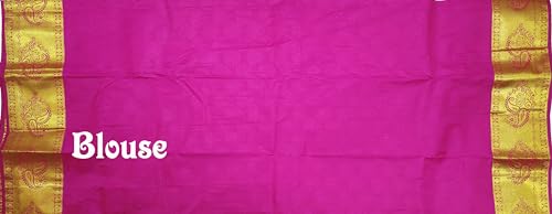 VFCollections Women's Kanchipuram Silk Pure Pattu Sarees With Blouse (VFC158-2)