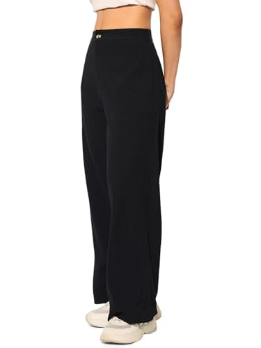 ONLY Women Regular Fit High-Rise Black Pants