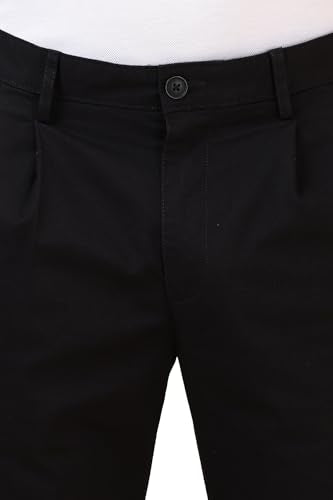 Men Black Solid Casual Trousers