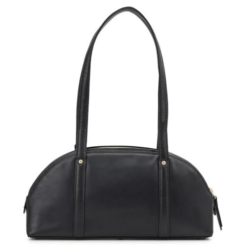 Da Milano Leather Shoulder Bag for Women - Beige & Black (LB-02223)