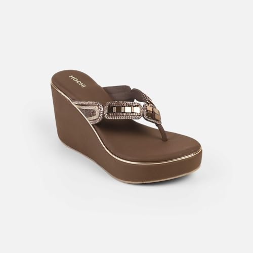 Mochi Women's Open Casual - Slippers with Black Platforms UK/5 EU/38(34-414)