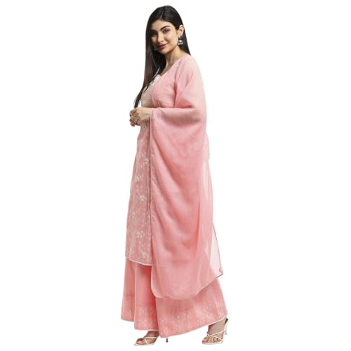 BIBA Women Pink Cotton Straight Kurta Set_36